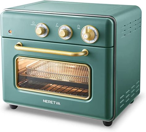 Amazon.com: Neretva Air Fryer Toaster Oven Large 21 QT, 5 In 1 Countertop Oven, Fit 8" Pizza Convection Air Fryers Oven for Family, Include 6 Accessories & Cookbook, Stainless Steel, ETL Certified, Vintage Green: Home & Kitchen Toaster Oven Air Fryer, Small Toaster Oven, Air Fryer Toaster Oven, Oven Air Fryer, Stainless Steel Toaster, Countertop Oven, Bread Maker, Convection Oven, Oven Racks