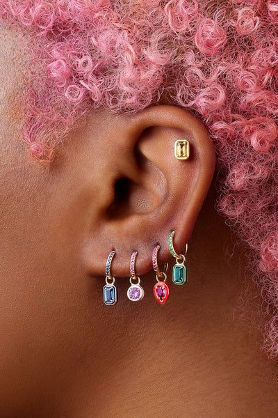 Search Results – Alison Lou Emerald Ear Stack, Jewel Tone Jewelry, Dainty Jewelry Earrings, Cool Piercings Unique, Colorful Piercings, Piercings Ideas, Multiple Piercings, Stacked Earrings, Dope Jewelry