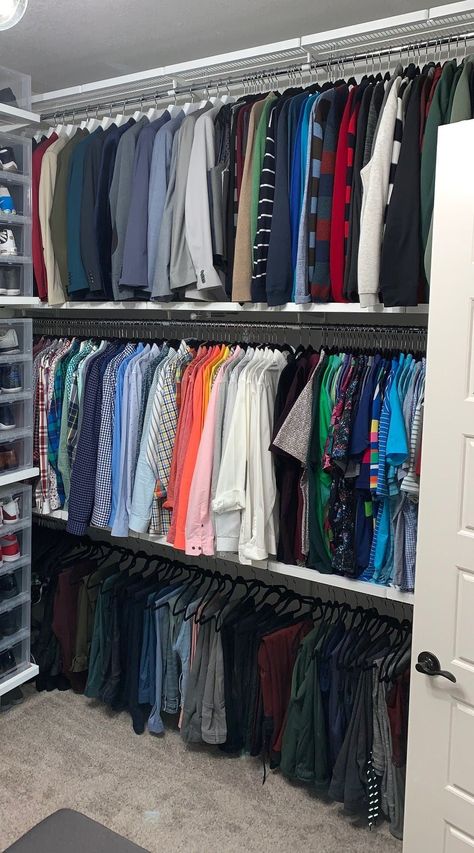 Men’s Closet Organize, Men’s Closet Ideas, Mens Closet Ideas, Unique Closet Ideas, Mens Wardrobe Closet, Closet Room Ideas Bedrooms, Closet Organization Ideas Bedroom, Men Closet Ideas, Mens Closet Organization