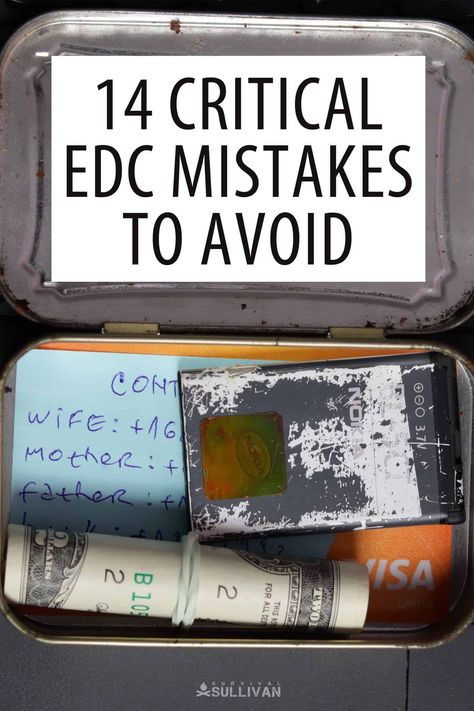 Everyday carry isn't just for practicality, it may save your life one day. Here are the top mistakes to avoid. #edc #everydaycarry #SHTF #emergency Everyday Backpack Essentials, Urban Survival Kit, Live Off The Grid, Edc Backpack, Edc Essentials, Edc Carry, Packing Essentials List, Everyday Carry Bag, Overland Gear