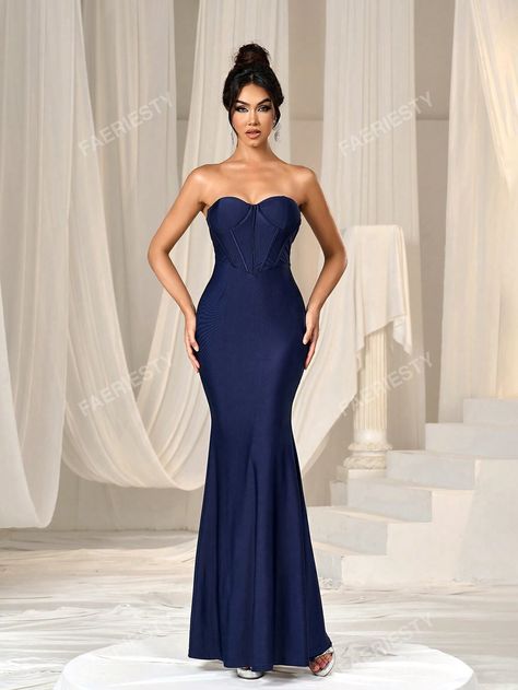 Faeriesty Backless Mermaid Hem Tube Formal DressI discovered amazing products on SHEIN.com, come check them out! Women Formals, Formal Dresses For Women, Tube Dress, Mermaid Dresses, Formal Evening Dresses, Amazing Products, Formal Dress, Dress P, Fashion Online Shop