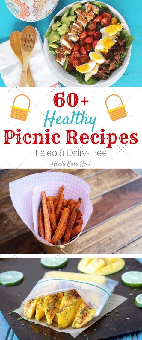 60+ Healthy Picnic Recipes (Paleo & Gluten Free) Paleo Picnic, Gluten Free Picnic, Healthy Picnic Foods, Picnic Salads, Healthy Picnic, Best Paleo Recipes, Picnic Dinner, Delicious Paleo Recipes, Picnic Recipes