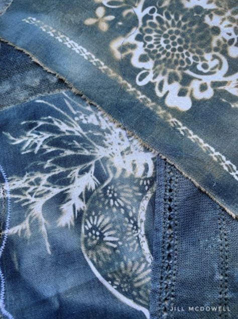 How cool are these designs on denim? Check out this bleaching process taught by Jill McDowell using StencilGirl® stencils. #denim #bleaching #stencils #stencilgirl Stencil Bleached Jeans, Bleaching Fabric Techniques, Bleaching With Stencils, Denim Bleaching Techniques, Bleach Stencil Jeans, Bleaching Patterns On Fabric, Fabric Bleach Art, How To Bleach Denim Jacket, Bleach Painting Denim