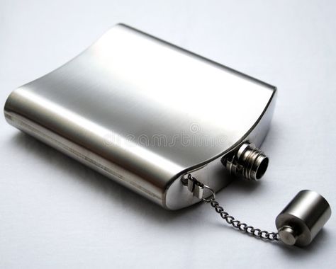 Flask. Metal chrome flask lying on its side with the lid off on a white backgrou , #SPONSORED, #chrome, #flask, #Flask, #Metal, #lying #ad Alcohol Flask Aesthetic, Chrome Background, Hip Flask Aesthetic, Hyrdo Flask, American Logo, Flask Design, Antique Flask, Watch Gift Box, Silver Flask