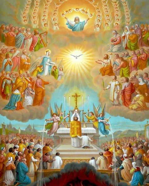 E S M E R A L D A  K I C Z E K on Instagram: ““The heavens open and multitudes of angels come to assist in the Holy Sacrifice of the Mass.” – St. Gregory the Great . . "Every Holy Mass,…” Souls In Purgatory, Traditional Catholicism, Souls Day, Catholic Pictures, All Souls Day, Catholic Images, Jesus Painting, All Souls, Jesus Christ Images