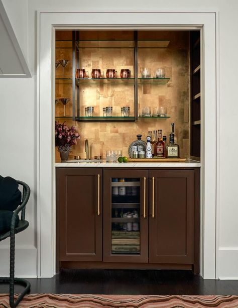 Mary Beth Wagner Interior Design| Nathan Schroder Photography - bar, wet bar, closet to bar Closet Into Bar, Extension Room Ideas, Bar Inspiration Home, Wet Bar Inspiration, Dining Room Closet, Wet Bar Design, Bar Closet, Wet Bar Designs, Pantry Inspiration