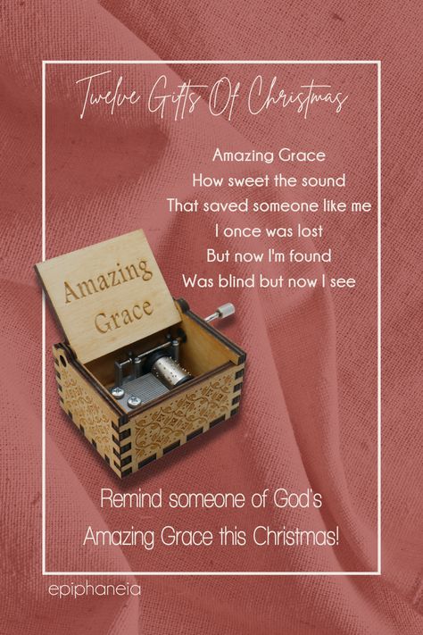 The melody of this music box imparts a powerful truth of God’s amazing grace. This attractive music box can be held in the palm of your hand. Every time you or the loved one you have given it to turns the handle and plays the melody it is a powerful reminder of God’s truth in Ephesians 2:8-9 “For it is by grace you have been saved, through faith.” This gift imparts spiritual hope. Embrace its blessing today! Gifts For Christian Women, Ephesians 2 8 9, Ephesians 2, Wooden Music Box, Box Gifts, Christmas Bundle, Palm Of Your Hand, Christening Gifts, Mom Daughter