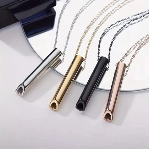 Stainless Steel Breathing Necklace: Calming Meditation Aid & Panic Attack Relief for Men and Women - Classic Simple Design fit for All-Season Wear and Gifting#sponsered. Whistle Necklace, Meditation Gifts, Stainless Steel Pendant, Stainless Steel Necklace, Pendant Jewelry, Womens Jewelry Necklace, Womens Necklaces, Jewelry Necklace Pendant, Jewelry Collection