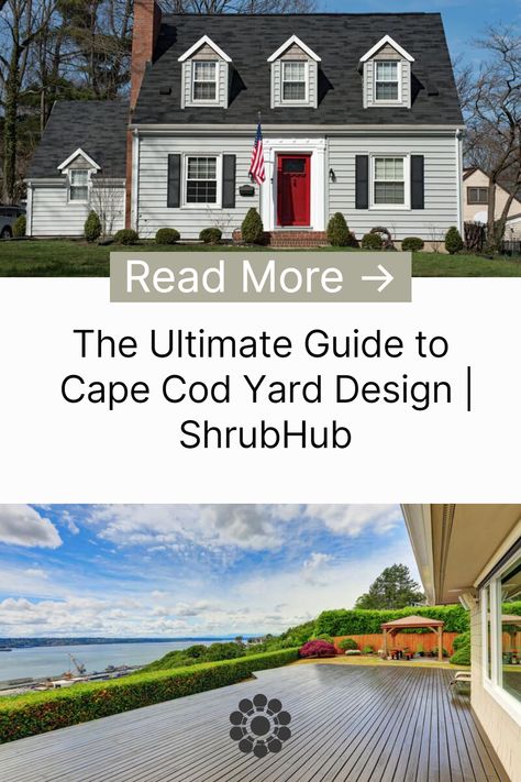 Want to learn more about Cape Cod landscaping? Our extensive guide to Cape Cod yard design will help you learn about the best Cape Cod traditional and modern landscaping approaches. Cape Cod House Exterior Landscaping, Front Yard Landscaping Cape Cod House, Cape Cod House Landscaping Ideas, Cape Cod Home Landscaping, Front Porch Ideas For Cape Cod Homes, Traditional Cape Cod Exterior, Cape Cod Exterior Design, Landscaping Cape Cod House, Front Porch On Cape Cod Style House