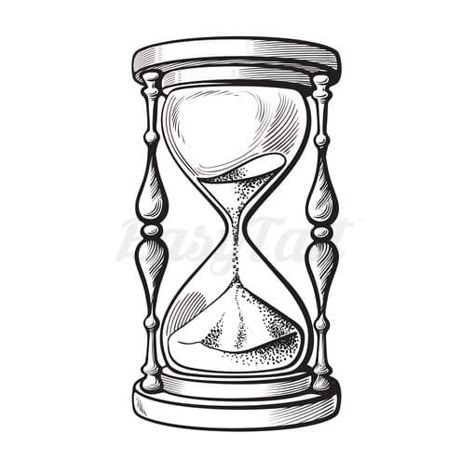 Hourglass Drawing, Tattoo Care Instructions, Hourglass Tattoo, Realistic Temporary Tattoos, Arte Doodle, Sand Clock, Hourglasses, Tattoo Care, Clock Tattoo