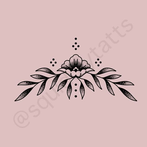 Floral ornamental tattoo design ~ floral, feminine Anne traditional 🤍 Curved Floral Tattoo Design, Floral And Ornamental Tattoo, Curved Tattoo Design, Small Ornamental Flower Tattoo, Floral Design Tattoo Geometric Shapes, Symmetrical Ornamental Tattoo, Floral Ornamental Tattoo, Ornamental Tattoo Design, Ornamental Tattoo