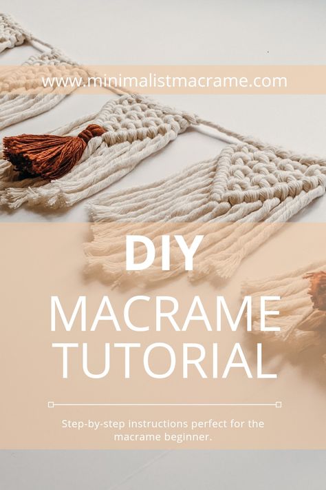 Macrame Instructions Step By Step, Diy Macrame Garland, Macrame Banner Diy, Macrame Garland Tutorial, Macrame Bunting Diy, How To Make Macrame, Macrame How To, Macrame Diy Beginners Step By Step, Macrame Garland Diy