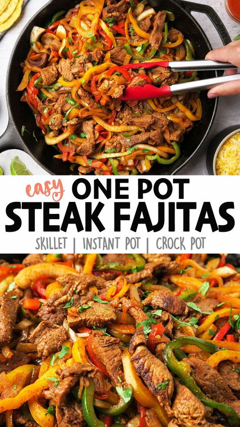 Fajitas Steak, Beef Fajita Recipe, Steak Fajitas Recipe, Steak Fajita Recipe, Fajitas Recipe, Beef Fajitas, Boiled Egg Diet Plan, One Pot Meal, Easy One Pot Meals