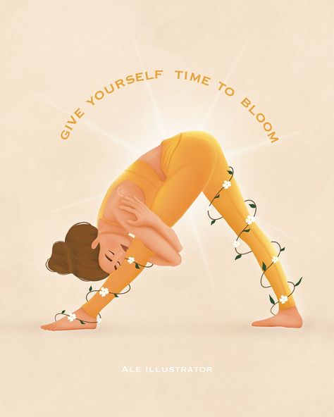 Give Yourself Time To Bloom, Fit Girl Quotes, Yoga Phrases, Yoga Jokes, Namaste Quotes, Yoga Words, Frases Yoga, Give Yourself Time, Happy International Yoga Day