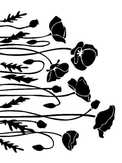 Free Stencil Templates, Free Flower Stencils Printable Templates, Flower Silhouette Templates, Bird Stencils Printables Free, Flower Stencils Printables Free, Stencil Art Ideas Design, Wall Stencil Patterns Printable, Stencil Patterns Printable Design, Printable Stencil Patterns Templates