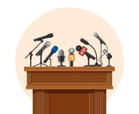 Press conference podium. tribune for deb... | Premium Vector #Freepik #vector #background #business #wood #cartoon Wood Cartoon, Safety Pictures, Book Drive, Writer Logo, Love Music Video, Presentation Pictures, Conference Poster, Photo Album Layout, Conference Design