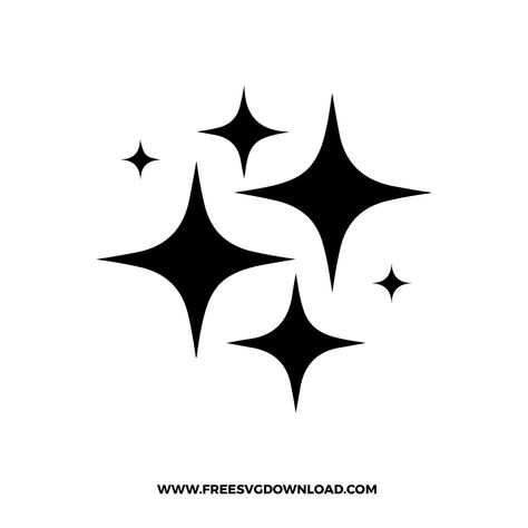 Sparkle Svg Free, Star Sillouhette, Shapes Svg Free, Stars Svg Free, Celestial Svg Free, Cricut Png Files Free, Star Vector Design, Graphic Star Design, Cute Stars Png