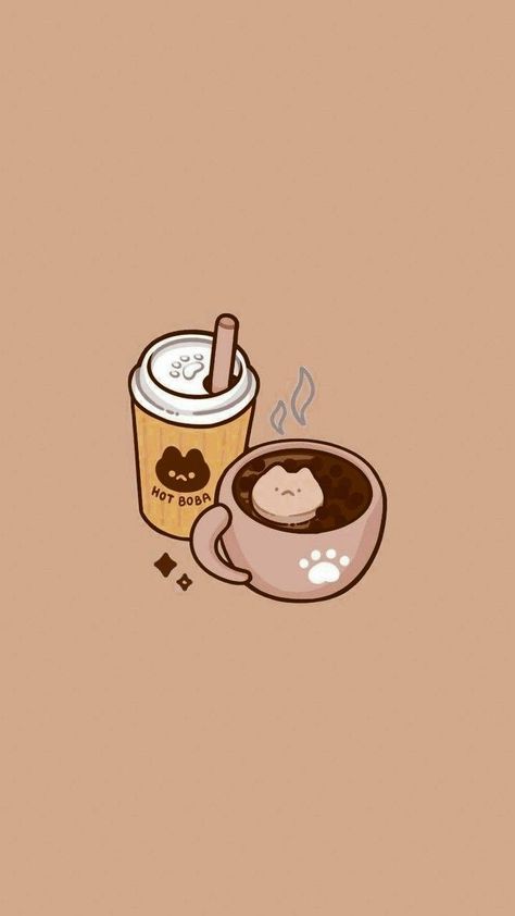 Coffee Kawaii Wallpaper, Brown Lofi Wallpaper, Coffe Wallpapers Aesthetic, Coffee Wallpaper Iphone, Anime Coffee, Coffee Doodle, The Best Wallpapers, Coffee Shop Aesthetic, Best Wallpapers