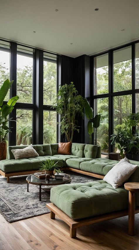 Incorporating Biophilic Interior Design In Your Home - Shark Printables Interior Design Nature Modern, Modern Nature Interior, Green House Interior Design, Living Room With Tall Ceilings, Biophilic House, Biophilia Interior Design, Biophilic Design Interiors, Earthy Homes, Shark Printables