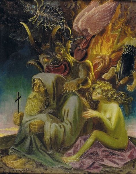 The Temptation of St. Anthony — Otto Dix – Biblioklept Otto Dix, Temptation Of St Anthony, George Grosz, German Expressionism, St Anthony, Image Painting, Saint Anthony, Old Paintings, European Art