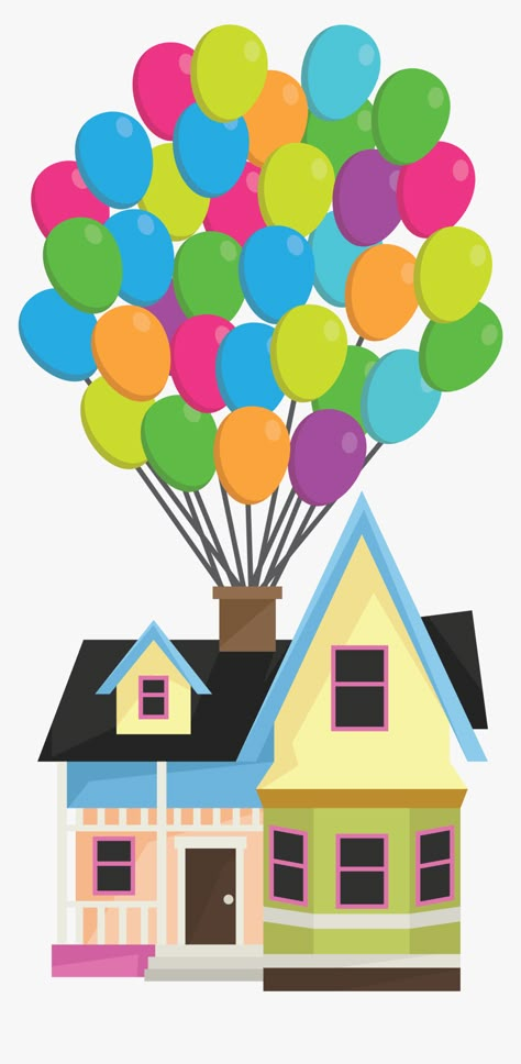 House From Up Pixar, Up House Cartoon, Up Clipart Disney, Up House Balloons, Up Movie Pixar, Up House Illustration, How To Draw The Up House, Disney Up House Printable, Up House Template Free Printable