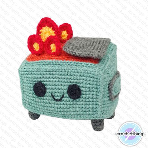 Dumpster Fire Crochet Pattern, Geeky Crochet Patterns, Dumpster Fire, Fibre And Fabric, Dk Weight Yarn, Chain Stitch, Yarn Needle, Crochet Gifts, Learn To Crochet