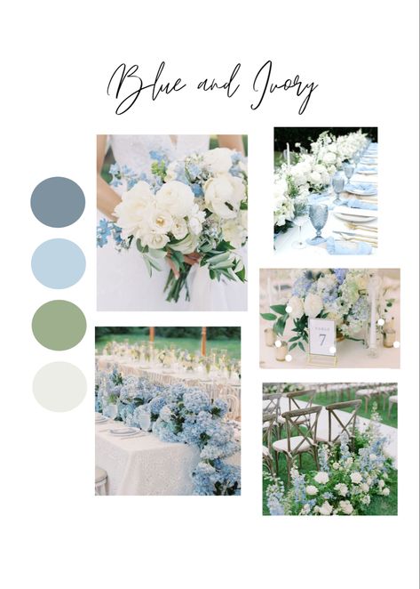 Frosty Blue Wedding Theme, Light Blue Greenery Wedding, Dusty Blue Wedding Colour Palettes, Blue Green Flowers Aesthetic, Blue And Gold Spring Wedding, Blue Cream Wedding Theme, Wedding Color Light Blue, June Blue Wedding, Dusty Blue And Sea Glass Wedding