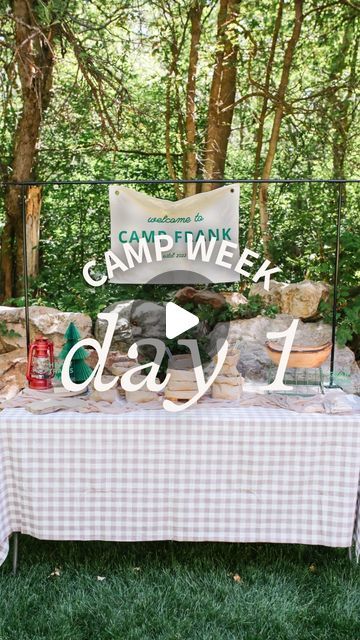 Shindig Party Goods ✹ Utah Party Rentals on Instagram: "WELCOME TO CAMP!!! 🏕️🎣🌿🪵

📢 Helllloooo campers! This week at Camp Shindig, you’ll get a deep dive into each element of the Camping Collection, launching July 24th at 2pm MT. 

📋Today’s agenda: we’ll be getting our hands dirty with a little DIY trail mix bar, an outdoorsy table display, and some custom signage. 

✨DON’T FORGET TO FOLLOW so you don’t miss any of the cuteness!✨" Camp Party Decor, Camp Party Decorations, Diy Trail Mix Bar, Trail Mix Bar, Lets Go Camping, Camp Theme, Camping Set Up, Vendor Booth, Party Goods