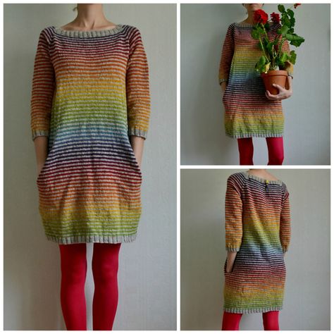 Colorful Still Light Tunic - Knit Rainbow Variation By MissKadri