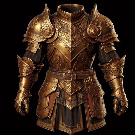 Golden Armor Fantasy Art, Fantasy Armor Design, Egyptian Armour, Emperor Armor, Sun Armor, Red And Gold Armor, Copper Armor, Golden Armour, Bronze Armor