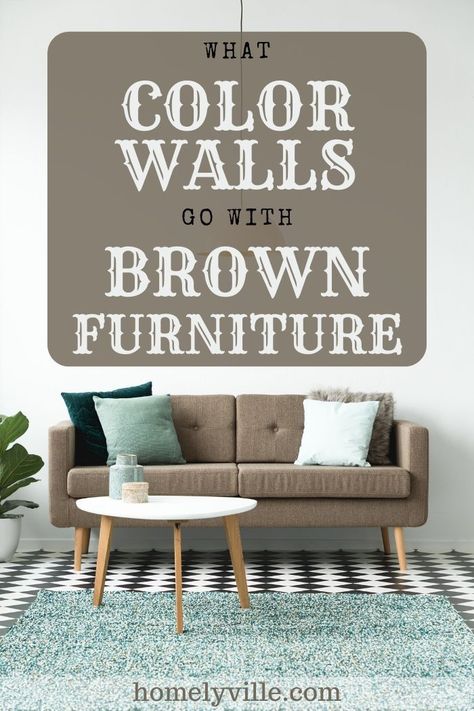 Brown is the perfect “backup dancer” to other colors. So if you’re in the midst of redecorating, here are the wall colors that go well with brown furniture.  #colorwall #brownfurniture #wallcolors What Color Walls Go With Brown Furniture, Wall Color For Living Room With Brown Furniture, Living Room Paint With Brown Furniture, Wall Colors That Go With Brown Furniture, Living Room Paint Colors With Brown Sofa, Wall Paint For Brown Furniture, Living Room Paint Color Ideas With Brown Furniture With Accent Wall, Wall Paint With Brown Furniture, Paint Color For Brown Furniture