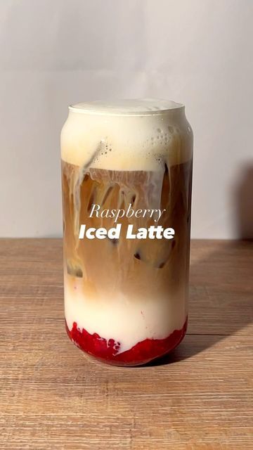 Bruno’s Homecafé on Instagram: "Raspberry Iced Latte ☕️✨ Recipe👇🏽 . Recipe: - add some raspberries to your glass and mash them with a pestle - add ice - follow @yourcoffeedude for more - pour over your milk of choice - add a double shot of espresso - top it with some sweet cold foam * 10 g of sugar * 80 ml of milk * froth for 1-2 min . That’s it. Enjoy! 😁☕️ #raspberries #coffeerecipe #icedlatte #homecafe" Barista Recipe, Celiac Diet, Ice Aesthetic, Raspberry Coffee, Iced Latte Recipe, Unique Drink, Coffee Shop Interior Design, Frothing Milk, Coffee Shops Interior