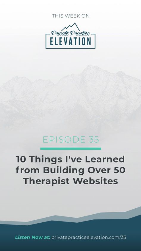 In this episode, I share with you 10 things that I’ve learned from building over 50 therapist websites over the last three years. Listen in now! Therapy Website, Website Design Tips, Starting A Podcast, Online Marketing Strategies, Creating Passive Income, More Clients, Private Practice, Business Building, Online Income