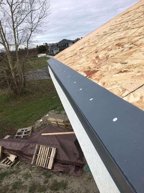 Drip edge is a metal flashing that is installed at the edges of the roof to help control the flow of water away from the fascia and to protect the underlying roofing components. Drip edge overhangs the sides of the roof and has a small metal flange that is bent away from the fascia. It is non-corrosive and non-staining so that your roof looks good but is structurally stable. REASONS TO USE DRIP EDGE: Directs water away from the fascia and prevents water from rotting the fascia over time. Prote Roof Drip Edge, Flow Of Water, Ice Dams, Roof Edge, Roof Flashing, House Roof Design, Drip Edge, Roof Lines, Shed Roof