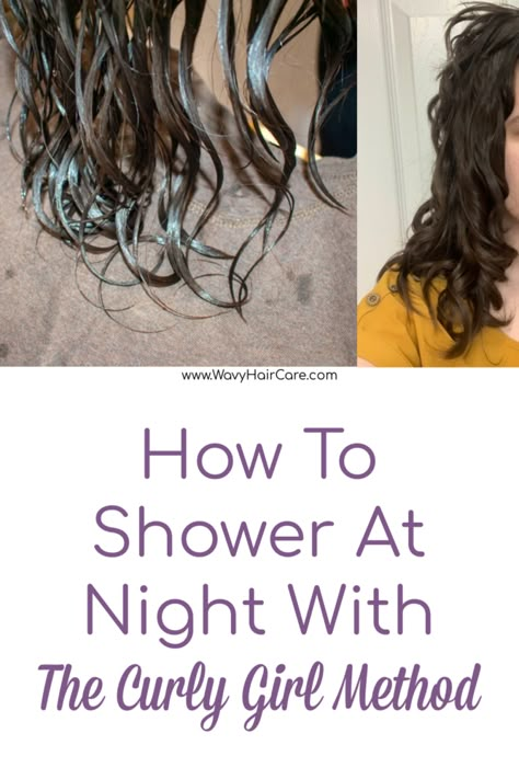 Curly Hair Wet Hairstyles, Bed Hairstyles Overnight Hair Curly, Natural Wavy Hair Care, Plopping Hair Overnight, What To Do With Curly Hair At Night, Shower At Night, Overnight Wet Hair Curls, Curling Wet Hair Overnight, Overnight Plopping Curly Hair