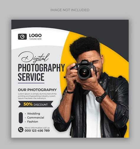 Photography Ads Design, Photography Flyer Design Creative, Photography Services Poster, Photographer Poster Design, Photography Advertising Poster, Photography Banner Design, Services Poster Design, Photography Social Media Post, Photography Advertising Ideas