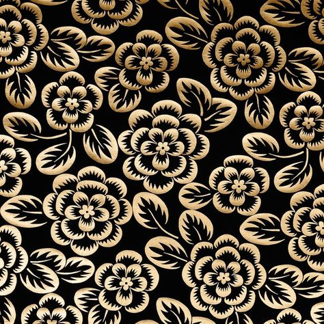 180871 - Schumacher 180871 Angelica Floral Fabric in Gold & Noir - GoingDecor Post Backgrounds, Quadrille Fabric, Repetitive Patterns, Ralph Lauren Fabric, Asian Fabric, Powder Room Makeover, Pattern Motif, Schumacher Fabric, Classic Interior Design