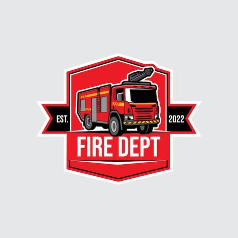 Fire Dept Logo, Fire Dept, Flat Design, Logo Templates, Premium Vector, Graphic Resources, ? Logo, Design