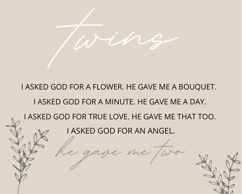 Excited to share this item from my #etsy shop: Twins Poem Print Twin Mom Quotes Strength, Twin Girl Announcement, Mom Of Twins Quotes, Quotes About Twins, Twins Poem, Twin Baby Quotes, Twin Mom Quotes, Twin Poems, Twins Quotes