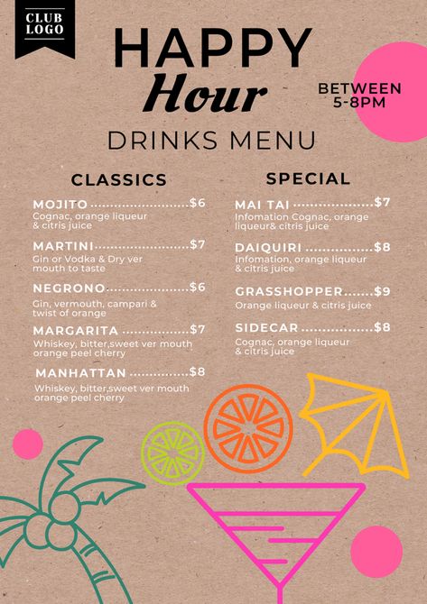 Wine Promotion, Summer Cocktail Menu, Restaurant Business Plan, Knowledge Graph, Happy Hour Menu, Illustrator Graphic Design, Food Menu Template, Happy Hour Drinks, Adobe Illustrator Graphic Design