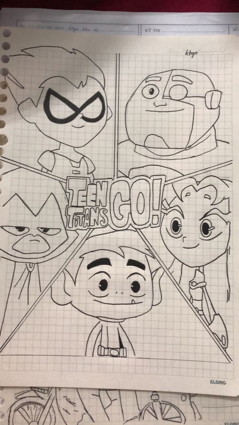 Box Doodle Art, Cartoons Drawing Ideas, Stuff To Draw Cartoon, Cartoon Network Drawings Easy, Teen Titans Drawing Sketches, Mario Face Drawing, Cartoon Collage Drawings, Teen Titans Go Drawing, Cartoon Sketches Easy