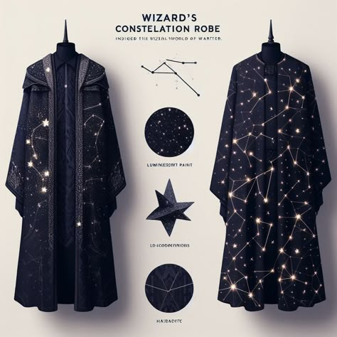 Moon Outfit Aesthetic Male, Whimsical Wizard Aesthetic, Witch Core Outfits Male, Space Themed Ocs, Voidpunk Fashion, Wizard Outfit Aesthetic, Space Outfit Men, Space Cloak, Astronomer Outfit