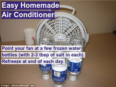 MailOnline presents 33 life hacks that cover everything from travel and technology, to kitchen shortcuts and DIY. Running lip balm over a paper cut, for example, will seal it instantly. Homemade Ac, Homemade Air Conditioner, Heat Intolerance, Diy Ac, Diy Air Conditioner, Swamp Cooler, Frozen Water, Solar Power Diy, Survival Shelter