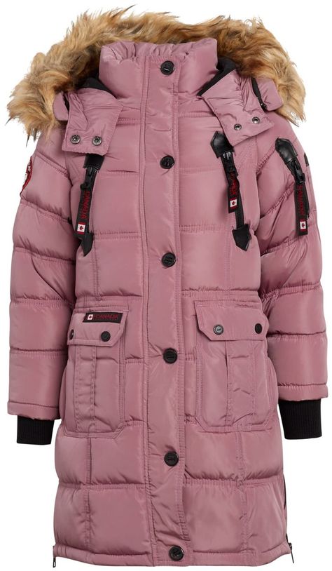 Girls  Winter Coat   Stadium Length Quilted Puffer Parka Jacket (4-16) Girls Winter Coat, Canada Weather, Winter Coat Outfits, Best Winter Coats, Puffer Parka, Outfits For Kids, Fall Kids, Coat Outfits, Parka Jacket