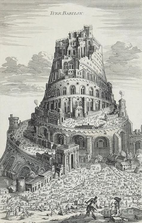 The legendary Tower of Babel is said to have been the largest construction endeavor of antiquity. Its goal being to build a tower that reached the heavens, myths tell how the gods disliked this new level of human ambition, so they confused their languages to prevent the tower’s completion. (Babylon, Babylonian Empire) Babel Tattoo, Babel R F Kuang, Babylon Art, Babel Tower, Tower Of Babylon, Assyrian Art, R F Kuang, Architecture Journal, Ancient Babylon