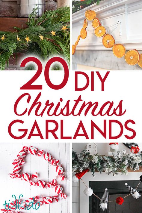 Diy Fireplace Garland, Diy Christmas Garland Mantle, Christmas Bunting Diy, Diy Christmas Bunting, Christmas Bunting Ideas, Christmas Garland Fireplace, Diy Christmas Tree Garland, Christmas Fireplace Garland, Diy Christmas Fireplace