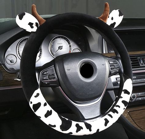 Heifer Steering Wheel Cover. The SOFTEST steering wheel while also being the CUTEST Pink Steering Wheel Cover, Cow Ears, Cow Design, Car Accessories For Women, Cute Car Accessories, Car Steering Wheel Cover, Minivan, Auto Accessories, Cute Cows