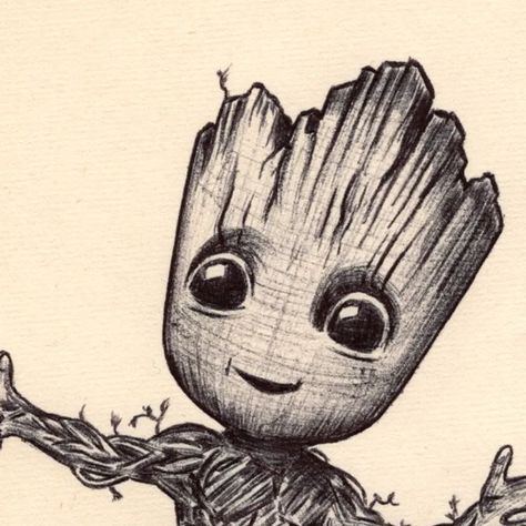 Twenty-Seven on Instagram: "I am Groot. I am Groot, I am Groot!... I am Groot....Groot?! 🌱 . . . #groot #iamgroot #marvel #marveluniverse #guardiansofthegalaxy #babygroot #fanart #marvelfanart #marvellegends #marvelart #comicsketch #ballpointpenart #guardiansofthegalaxyvol2 #guardiansofthegalaxyvol3" Neurodivergent Characters, Groot Painting, Groot Sketch, Groot Drawing, Baby Groot Drawing, Marvel Art Drawings, Ballpoint Pen Art, Guardians Of The Galaxy Vol 2, Tshirt Painting