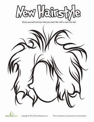 Hair Coloring Pages | Education.com Hair Coloring Pages, Hair Styles Art, Figures Drawing, Hair Drawings, Fun Hairstyles, Hair Colouring, New Hair Do, Hair Color Crazy, Different Eras