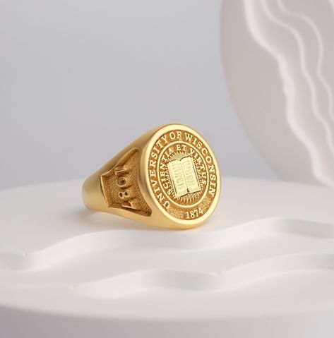 Ready for an epic shopping spree? Personalized Gold Graduation Gift - Custom College Ring for Him or Her, at a mind-blowing price of $95.00 Don't wait! #PhdGraduation #CustomGraduation #UniversityRing #CollegeGraduation #CongratulationsGift #SchoolPride #ClassRing #Senior2024 #GraduationRing #HighSchoolSenior Senior Rings, College Ring, College Rings, Graduation Rings, The Incredible Journey, Class Rings, Graduation Year, Academic Achievement, Congratulations Gift